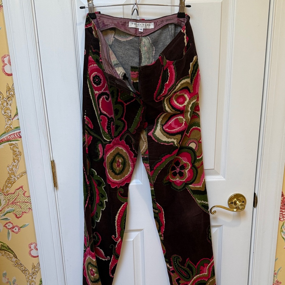 Trina Turk:Bright Floral Corduroy Pants